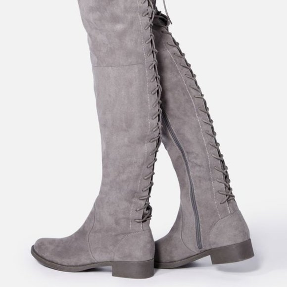 Arnella Corset Back Thigh High Boot - Picture 1 of 6